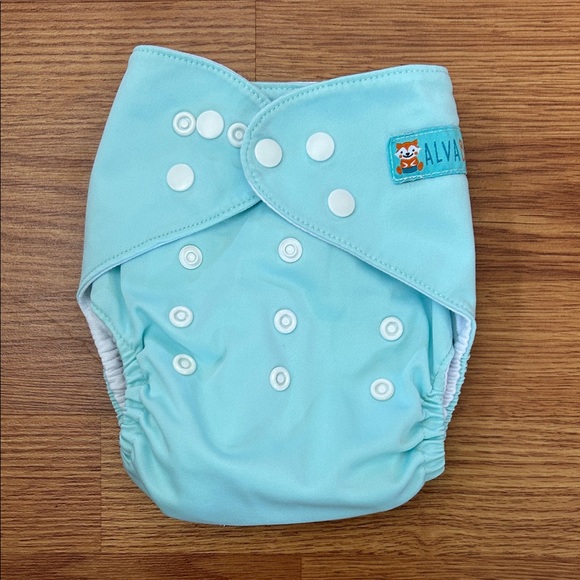 Alva Baby Aqua Blue Cloth Pocket Diaper EUC - Picture 1 of 9